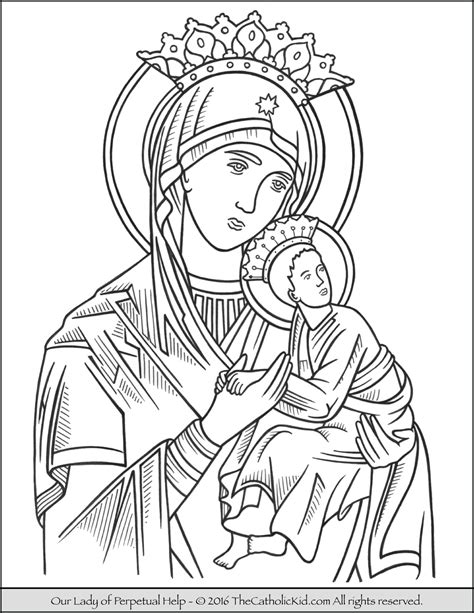 blessed virgin mary pencil coloring pages