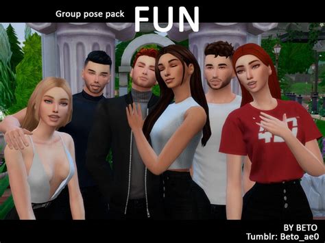 Betoae0s Fun Group Pose Pack Sims 4 Couple Poses