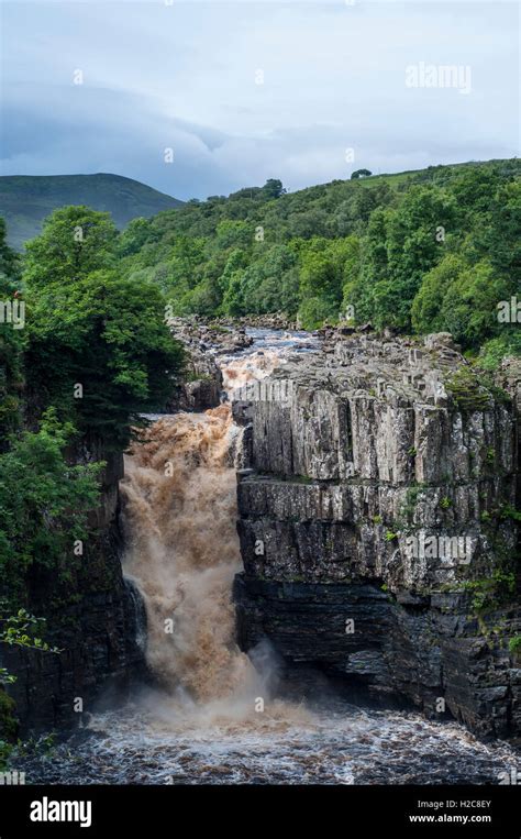 The River Tees Flowing Over High Force Waterfall Stock Photo Alamy