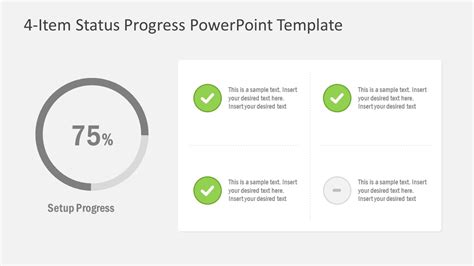 4 Item Status Progress Powerpoint Template Slidemodel