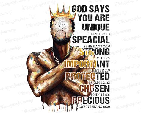 Black King Quotes Png God Says You Are Png Black Man Strong Etsy