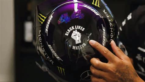 Hamilton to race with black lives matter tribute helmet in 2020. Hamilton reveals new 'BLM' themed 2020 helmet