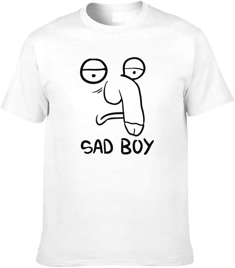 sad t shirt men graphic tee shirt funny male summer awesome streetwear print sad cartoon casual