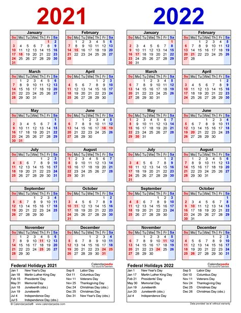 2022 Calendar Printable Excel Printable Calendar 2021