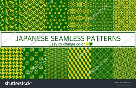 Japanese Traditional Pattern Japanesestyle Seamless Patterns Stock