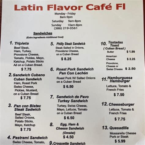 Latin Flavor Cafe Fl Live Oak Fl