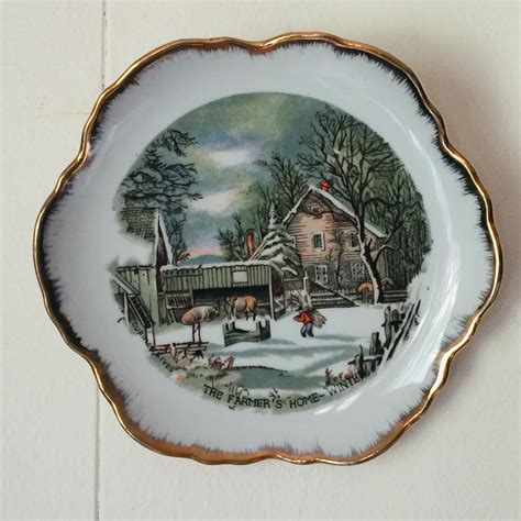 Vintage Currier And Ives Decorative Plate The Farmers Etsy
