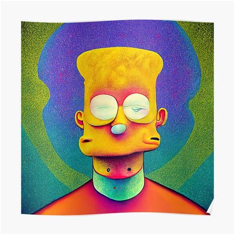 Bart The Self Melties Psychedelic Pop Culture Digital Art Poster