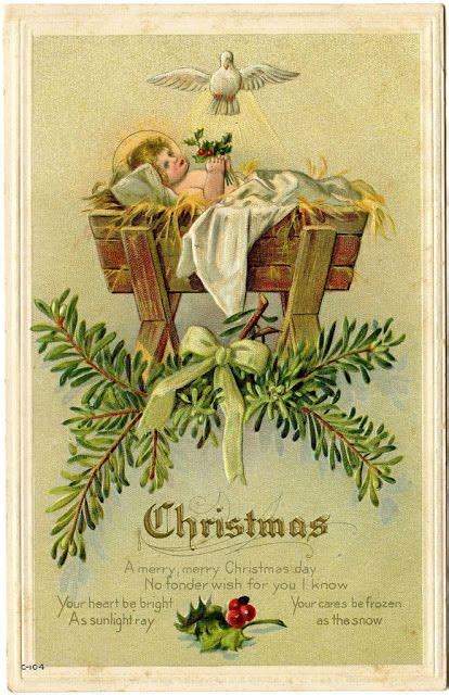 Fresh Vintage By Lisa S Vintage Nativity And Angel Postcard Printables