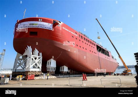 The Rrs Sir David Attenborough Polar Research Ships Hull Is Launched