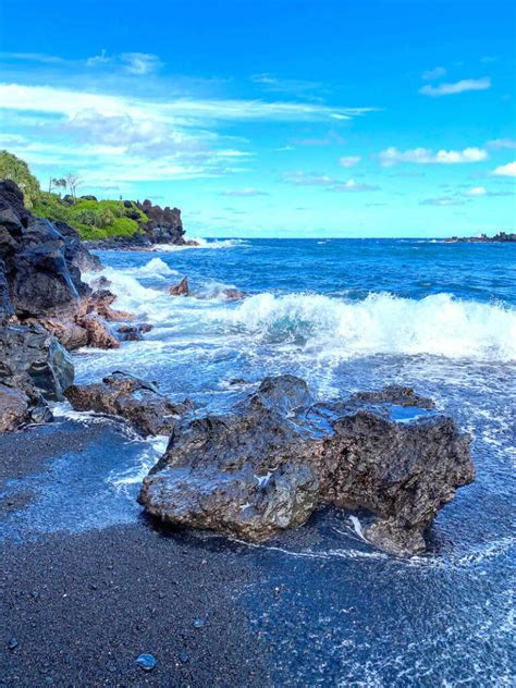 Road To Hana Stop Maui Black Sand Beach 2023 Hawaii Travel With Kids