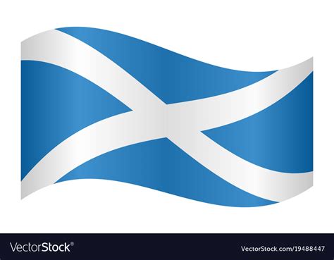 Flag Scotland Waving On White Background Vector Image