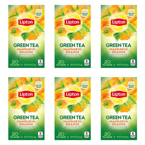 Lipton Green Tea Bags Flavored With Other Natural Flavors Mandarin