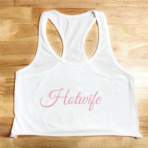 Hotwife Cursive Pink Glitter Crop Top Queen Of Spades Clothing And Accessories