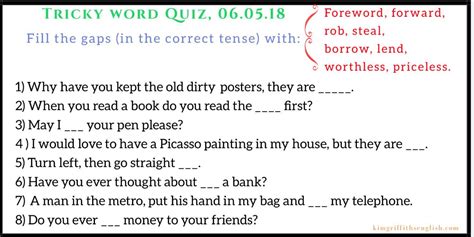 Tricky English Here Is A Quiz Which Is To Practice What S We Have Seen