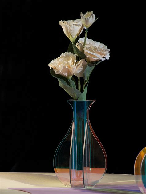 Rainbow Acrylic Flower Vase Iridescent Vase Acrylic Vase Etsy