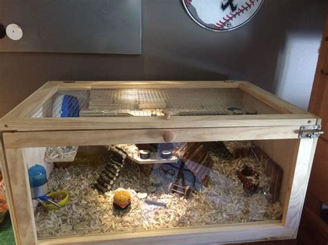 Diy Wood Hamster Cage 2 Door 2 Level Posted In Supplies