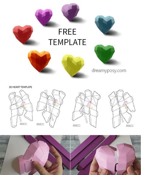 Printable 3d Heart Template