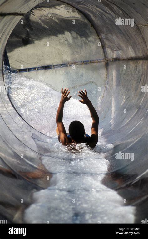 Teen Boy Male Waterslide Water Slide Fun Thrill Tube Excite Swim Suit