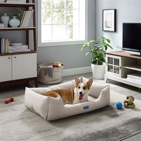 Sams Pets Missy Medium Beige Rectangular Dog Bed