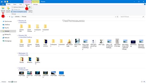 Re Order Library Folders In Windows 10 Tutorials