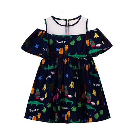 Summer New Fashion Baby Print Dresses Girls Sleeveless Dress Child Off