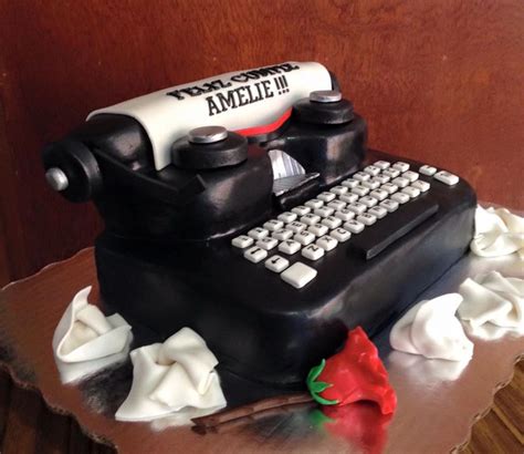 Type Machine Writers Birthday Cake