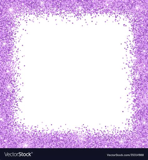 Lilac Glitter Border Frame On White Background Vector Image