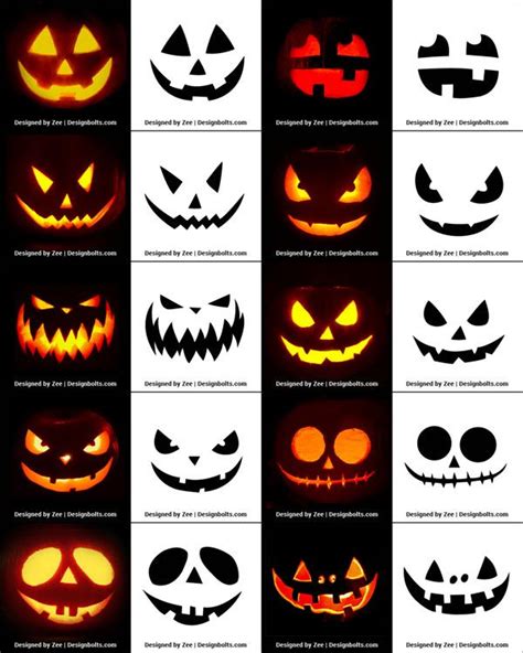 20 Pumpkin Faces Printable Free
