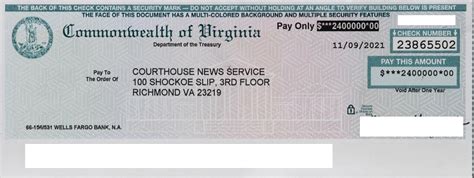 Virginia Check For 24 Million Received By Courthouse News