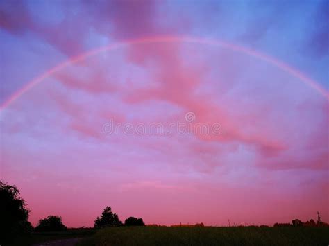 Spectacular Sunset With Rainbow Stock Image Image Of Nature