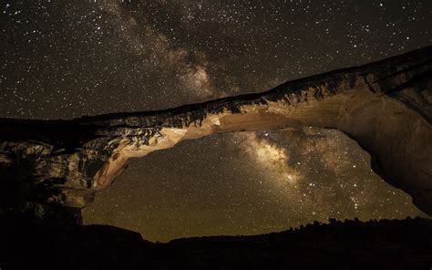 Wallpaper 1920x1200 Px Arch Galaxy Milky Night Rock Sky Space