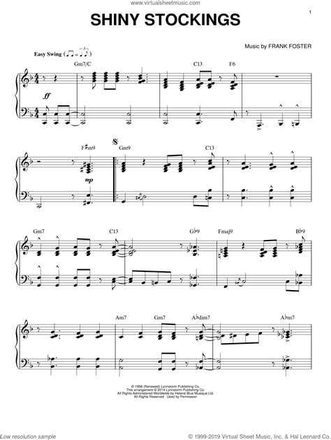 Foster Shiny Stockings Sheet Music For Piano Solo Pdf