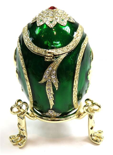 Hand Painted Rich Green Vintage Style Faberge Egg Faberge Eggs