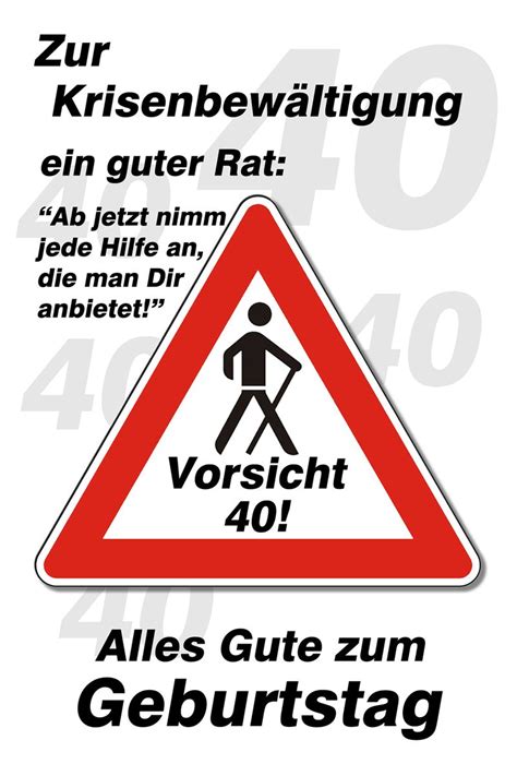 Geburtstag sprüche glückwünsche zum 40 alles. 40 Geburtstag Yabue Foto-Karte Grußkarte Humor Vorsicht ...