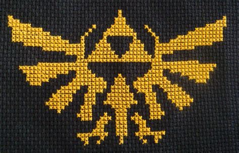 Zelda Hyrule Crest Completed Cross Stitch Etsy Cross Stitch Designs
