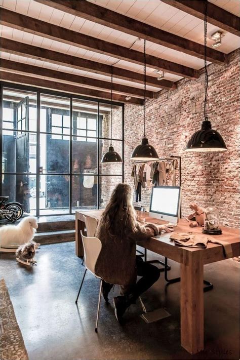 35 Relaxation Chic Home Office Designs With Brick Walls Commercial