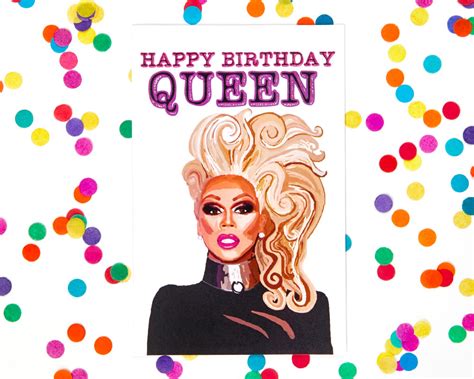 Birthday Card Rupaul Card Drag Queen Card Blank Card 100