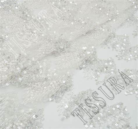 Sequin And Bead Embroidered Tulle Fabric Exclusive Fabrics From India