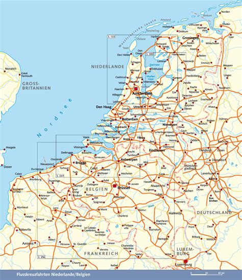 Karte von belgien mit den wichtigsten städten sowie den nachbarstaaten. Karte Belgien Küste