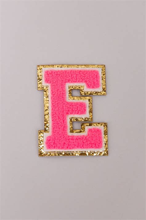Chenille Iron On Letter Patches Hot Pink 8cm In 2023 Iron On Letter