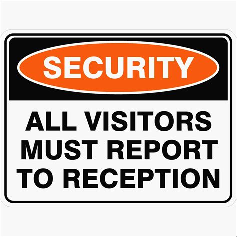All Visitors Must Report To Reception Buy Now Discount Safety Signs