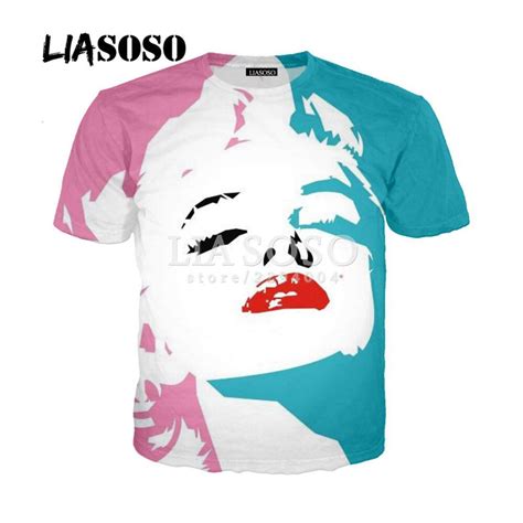 Liasoso Newest Styles Vogue T Shirts Sexy Marilyn Monroe T Shirt For