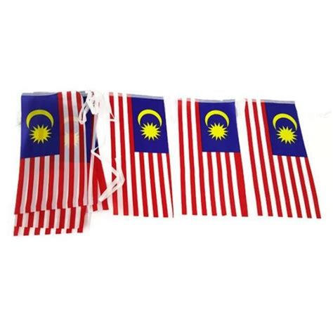 Malaysia Flag Line Bendera Malaysia Bunting Jalur Gemilang Banner
