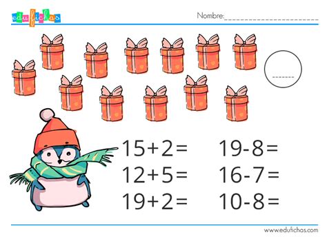 Fichas De Matemáticas De Navidad Fichas Y Cuadernos Para Niños Gratis
