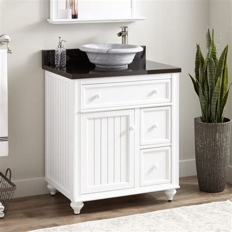 Single sink vanities come in a number of widths to fit everything from spacious master suites to guest bathrooms alike. 30" Cottage Retreat Vessel Sink Vanity - Distressed Chalk ...