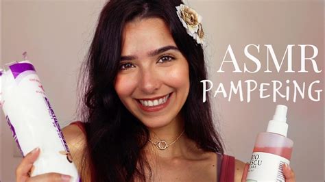 asmr pampering you spa sounds sponge sounds lotion cottons hair brushing youtube