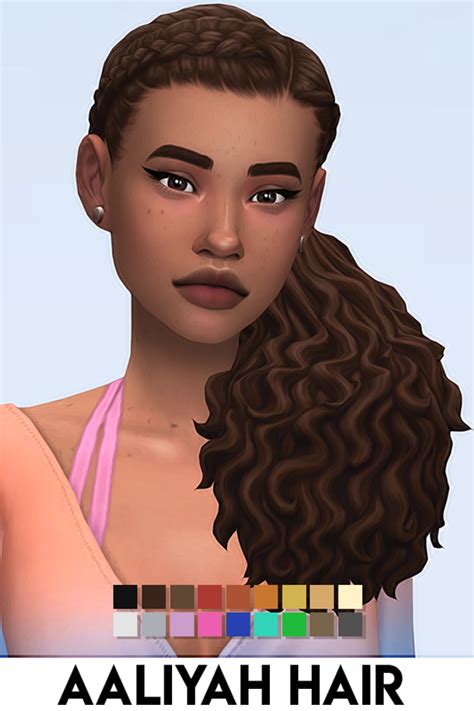 Aalyiah Hair By Vikai Imvikai On Patreon Sims Hair Sims 4 Curly