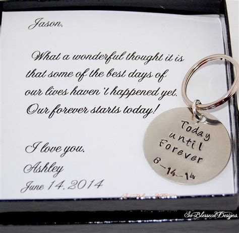 Again, there are no set rules, so feel free to choose whatever if so, this will be the perfect gift for your groom on the wedding day! Groom Gift From Bride Key Chain, Bride To GROOM Gift On ...