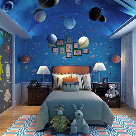 50 Space Themed Bedroom Ideas For Kids And Adults Outer Space Bedroom Space Themed Bedroom
